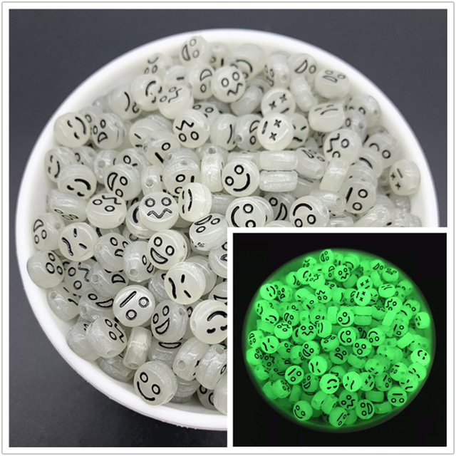 7mm Luminous Letter Beads Alphabet Acrylic Spaced Beads For Jewelry Making DIY Charms Bracelet Necklac