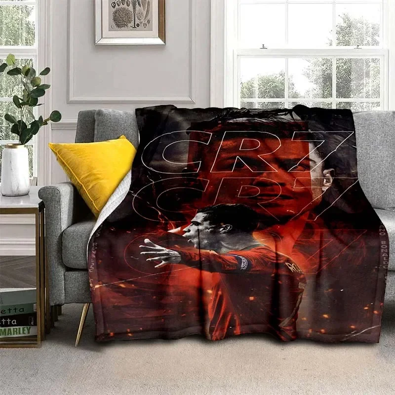 Cristiano R-Ronaldo CR7 Pattern Flannel Throw Blanket,Multi-purpose Holiday Gift Blanket Warm And Soft Blankets All Seasons 4