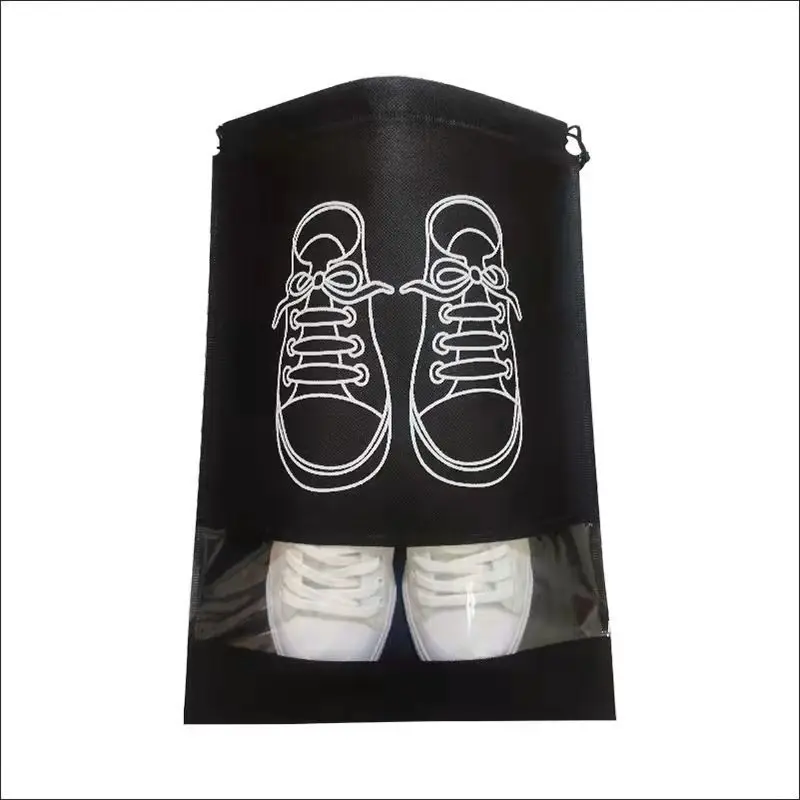 1/3/5PCS Visible Shoe Organizer Thickened Non-Woven Dustproof Drawstring Storage Bag Clothing Travel Pouch Handbag Storage Bags
