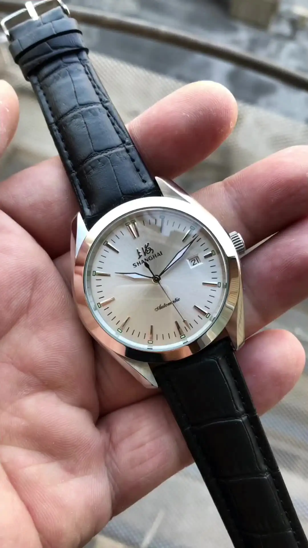 Shanghai自動巻き時計、ヴィンテージのドレス時計、40mmの高級機械式