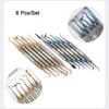ELIJAH 6Pcs/Kit Orthodontic Composite Resin Filling Spatula Restoration Tool Titanium Plated Head Resin Filler Set Thick Handle 2