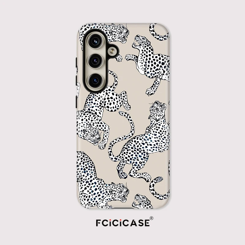 Cute Leopard Print Phone Case - Anti-Drop Shockproof Acrylic Dual Layer