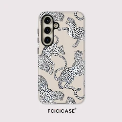 Cute Leopard Print Phone Case - Anti - Drop Shockproof Acrylic Dual Layer - Galaxy A56 5G (TYFL106)