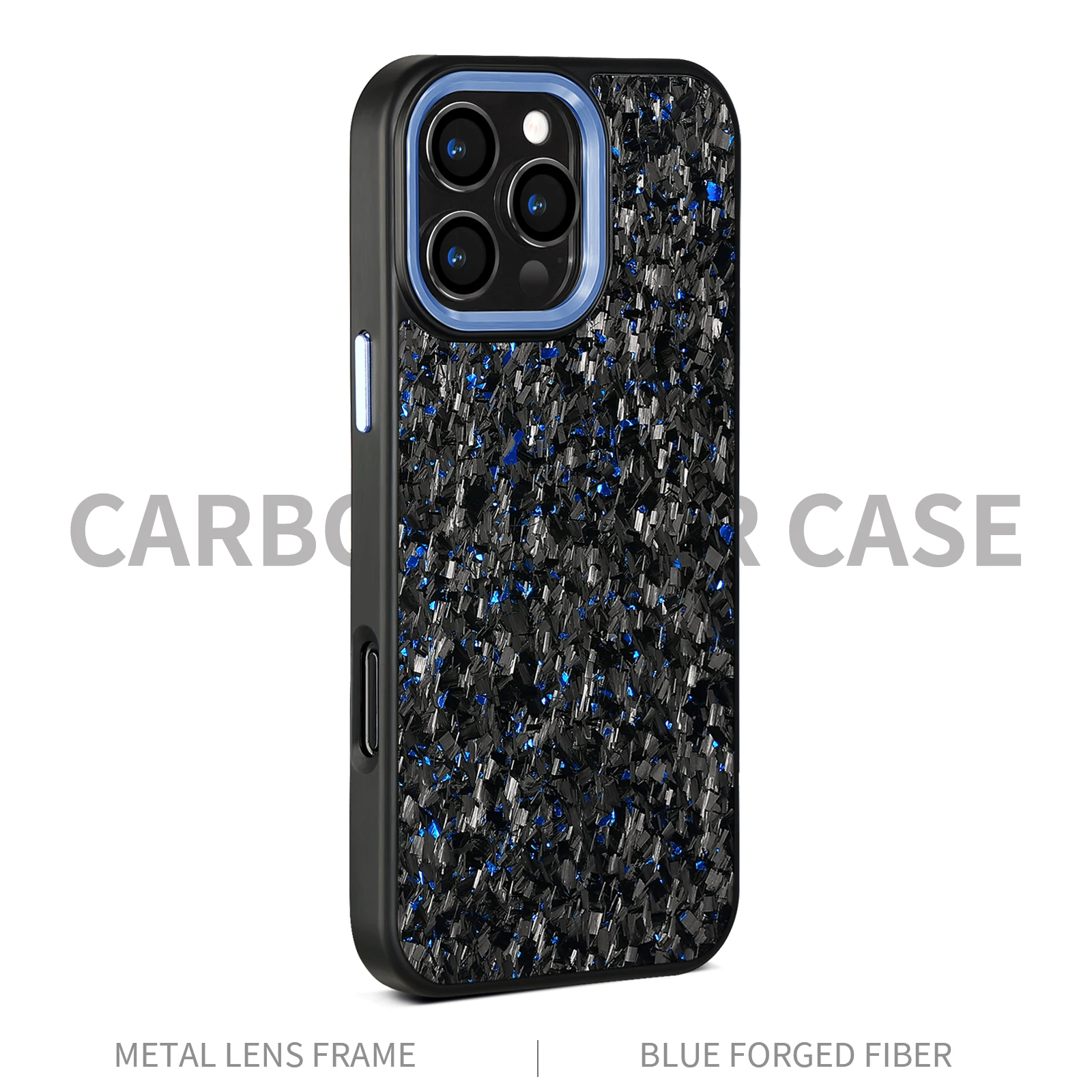 Glossy Metal Frame Real Carbon Fiber Shockproof Wireless Charging Case