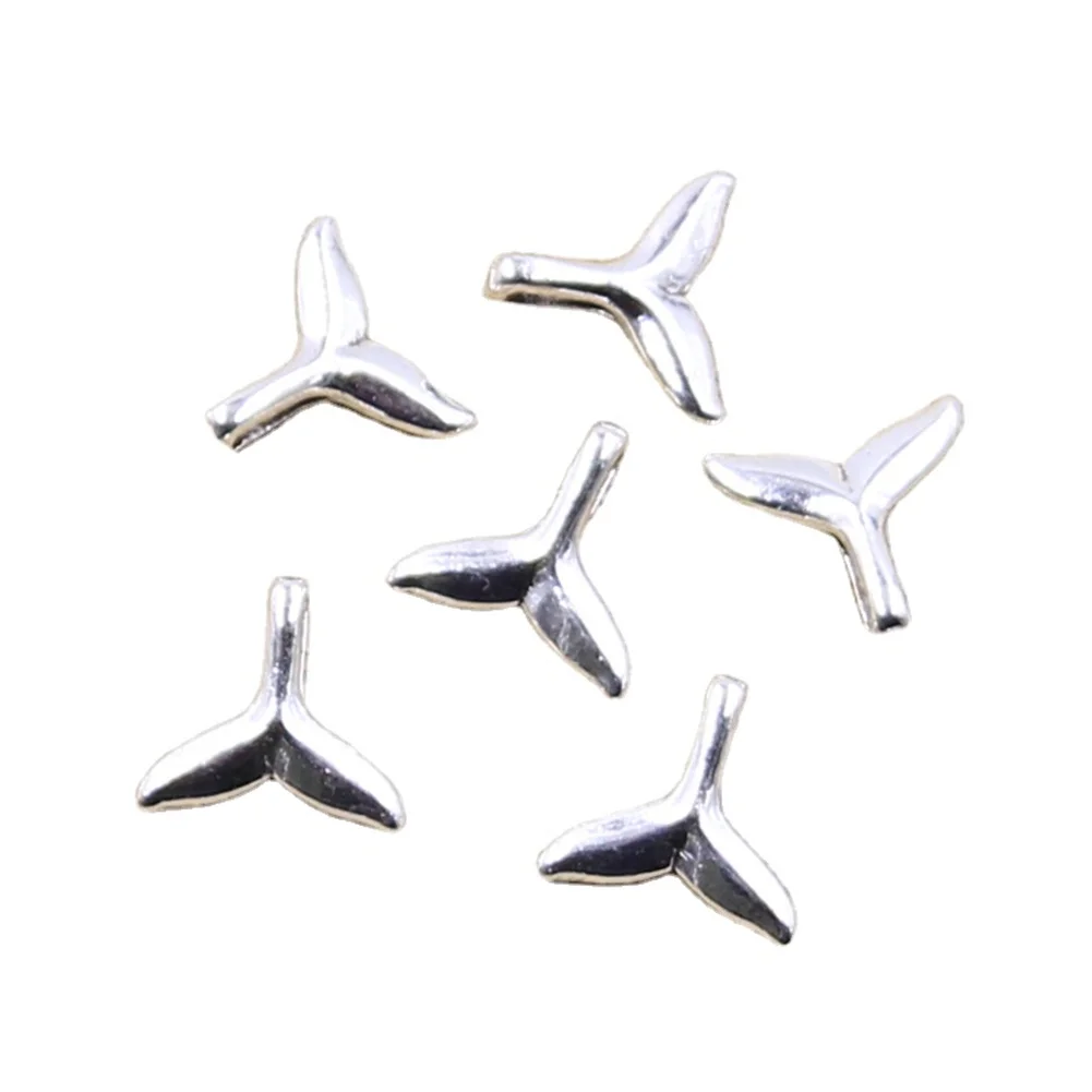 50 Stück Charms Whale Tail 10x10mm Antik Silber Farbe Anhänger Herstellung DIY handgemachte tibetische Schmuck finden