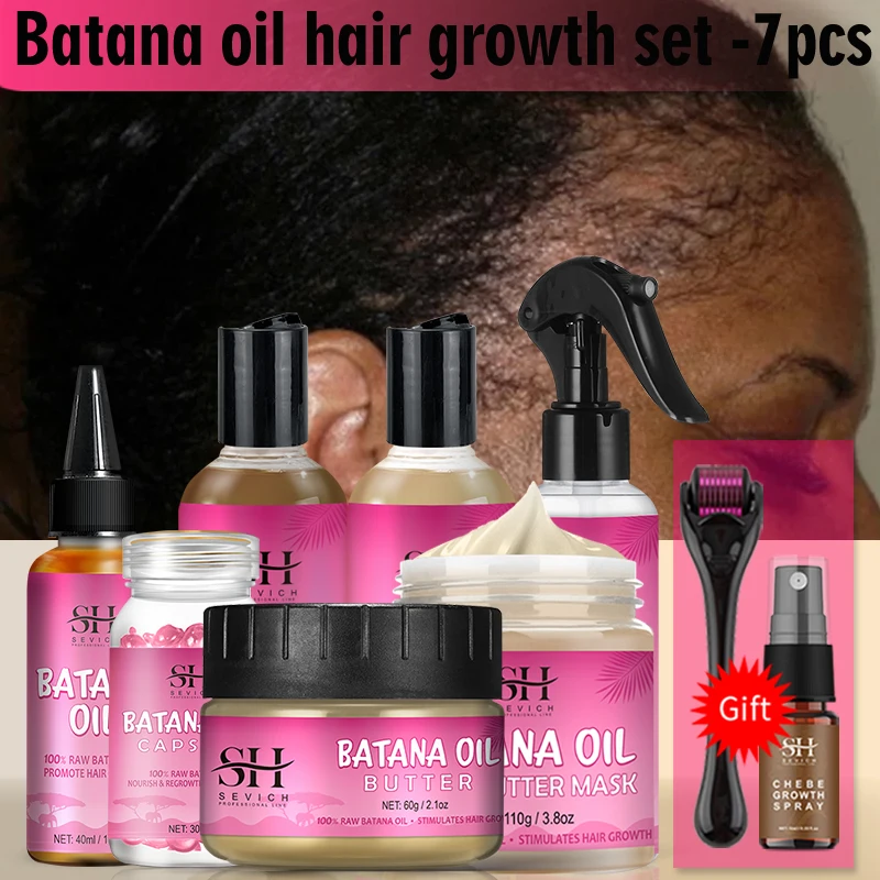 Hair Growth Serum 5pcs Honduras Batana Oil Hair Growth Set African Fast Hair Growth Batana Mask Anti Loss Break Regrowth Treatment