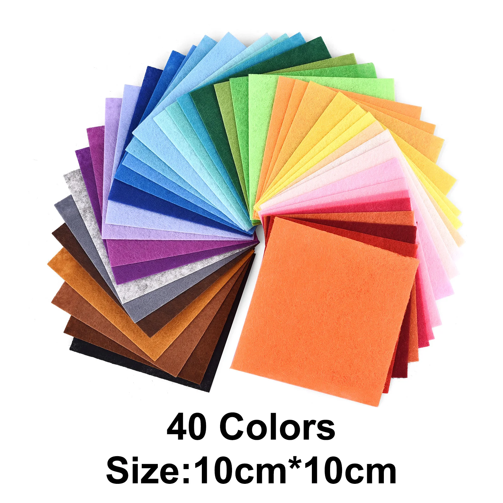 Felt Fabric Sheet 10/40Pcs 10cm for Kids Crafts