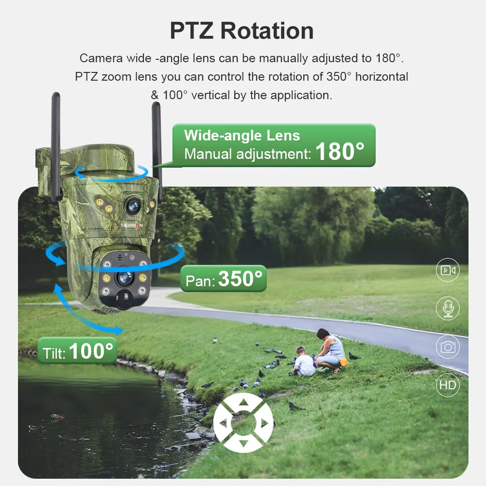 LS VISION 4K Dual Screen 4G Solar Trail Camera Outdoor WiFi PTZ
