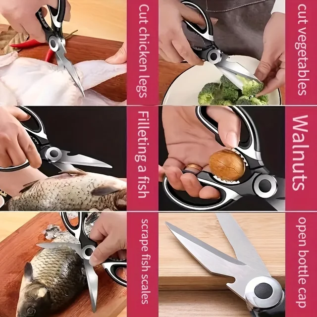 Kitchen scissors powerful chicken bone scissors household multi-functional scissors chef special scissors sharp food scissors 2