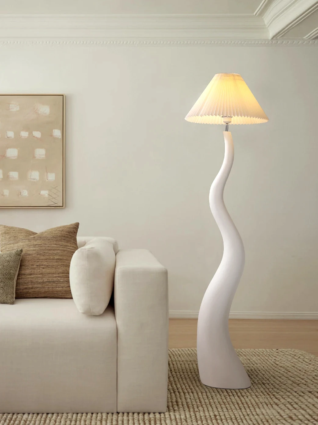 

Nordic Cream Style Living Room Floor Lamp Light French Bedroom Study Vertical Decoration