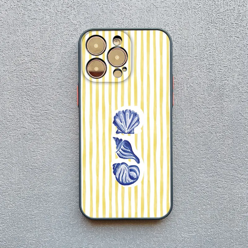 Ocean Life Theme Striped Phone Case Cover