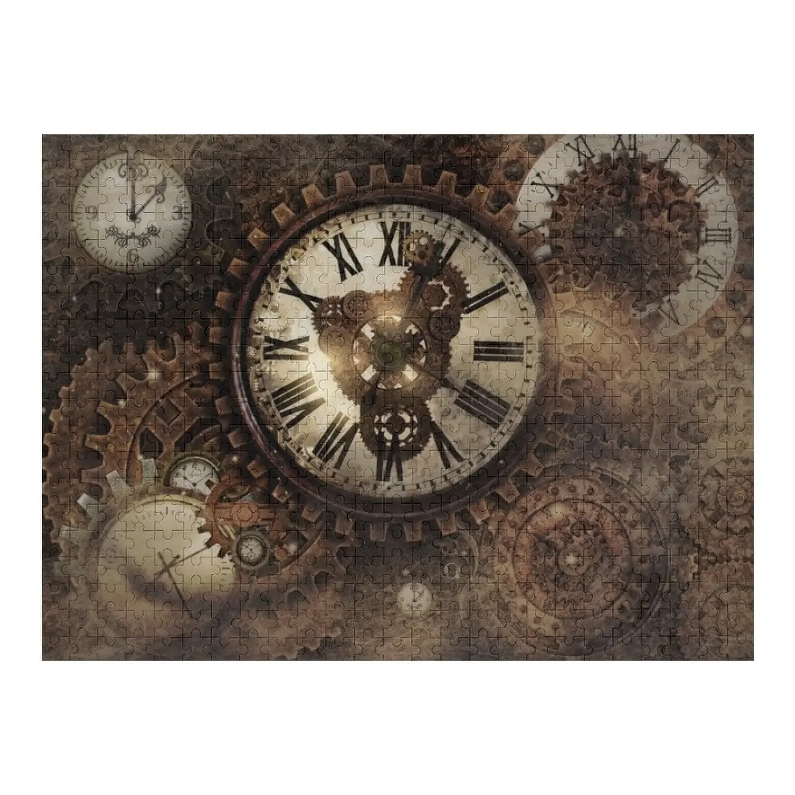 Vintage Steampunk Clocks Jigsaw Puzzle Customizable Gift Personalized Gift Married Puzzle