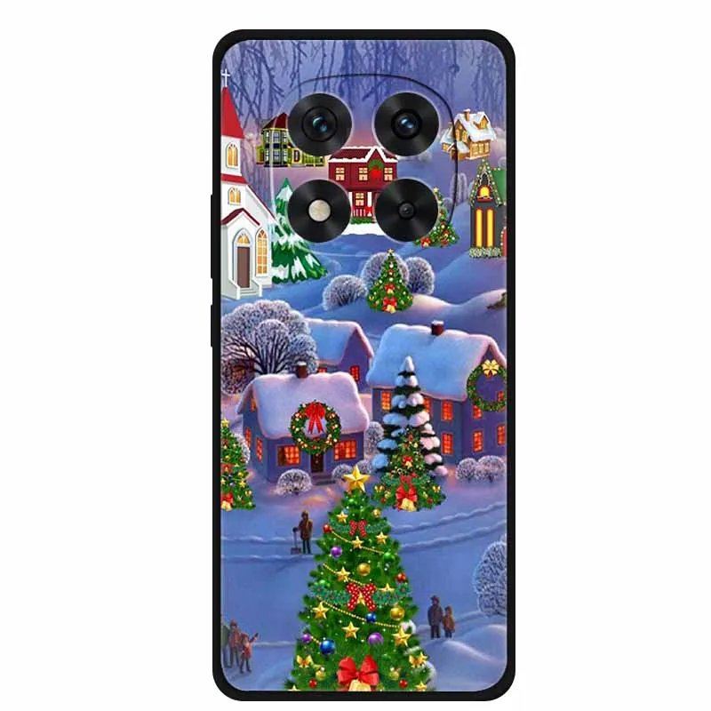 Yoedge Set 2 Cover Natalizie Per Xiaomi Redmi Note 10S / Note 10 4G | Silicone Morbido Trasparente Con Motivi Albero E Cervi | Regalo Donna