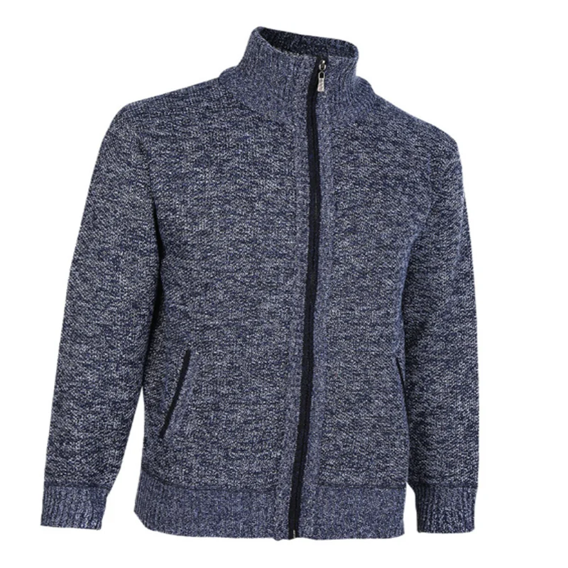 Wool Cardigan Men Autumn Winter Clothes Warm Thick Solid Long Sleeve Zipper Knitted Sweater Cotton Casual Brand Man Sweaters