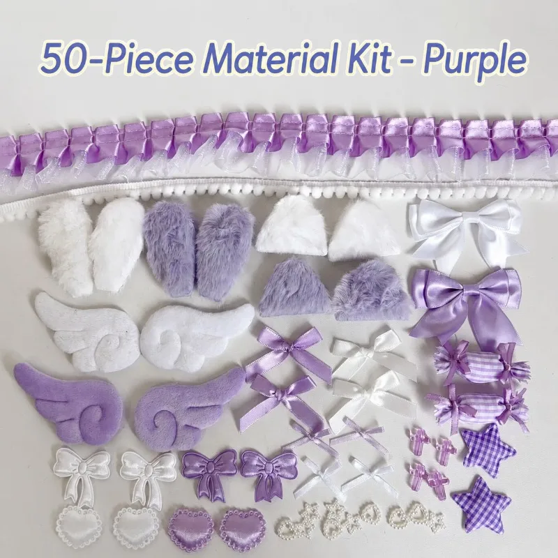 Pink Lace Ribbon DIY Craft Kit - Colorful Handmade Accessory Set for Creative Projects and Decor
