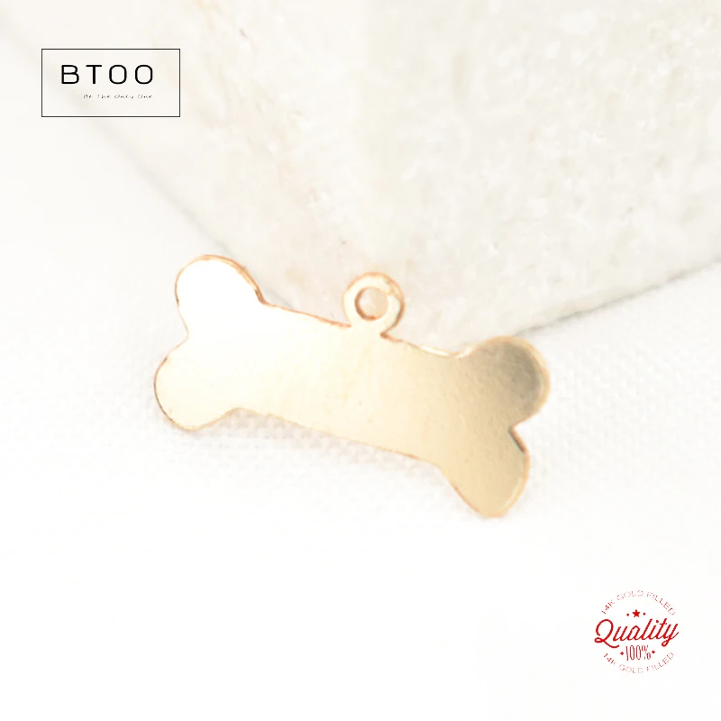 Dog Bone Charm 14K Gold Filled Animal Bone Charm Jewelry for DIY Bracelet Necklace Making Tarnish Resistant Jewelry Findings