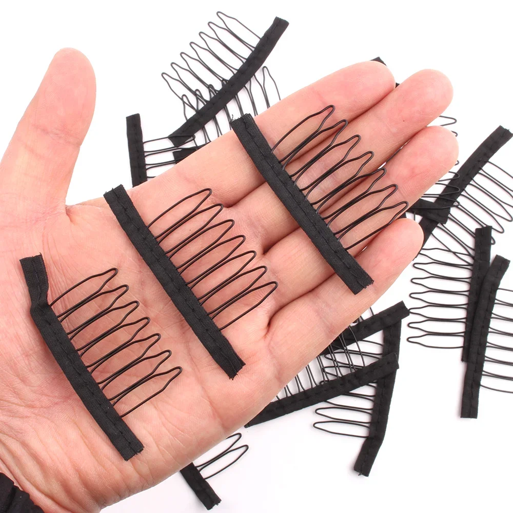 Lot de 10 clips à pression marron en forme de U en métal pour extensions de cheveux DIY on