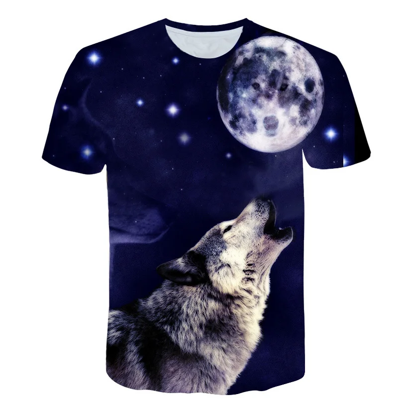 stussy t shirt Cool Cartoon Animal Graphic wolf fashion 3D T Shirt new style Short Sleeve Girls T-Shirt Kids Tshirts Funny Tees Children tops cute T-Shirts