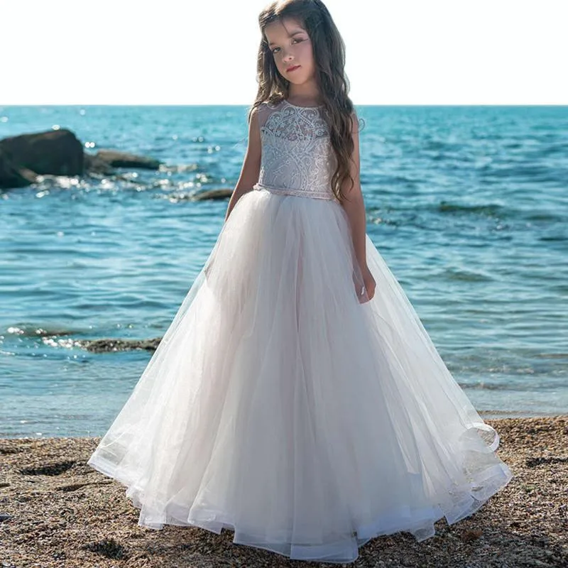 

Fluffy Satin Square Neck Sleeveless Appliqué Flower Girl Dresses Wedding Birthday Celebration Formal Wear Events Children's
