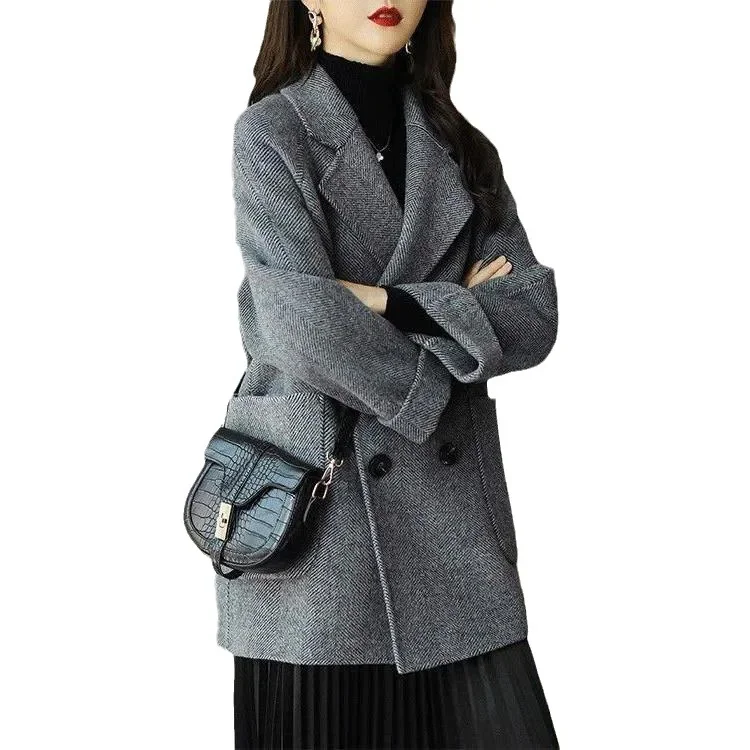 Wool Coat Elegance Coats and Jackets Women New in Autumn Winter Jacket Women Korean Style Long Sleeve Office Lady Trench Coat