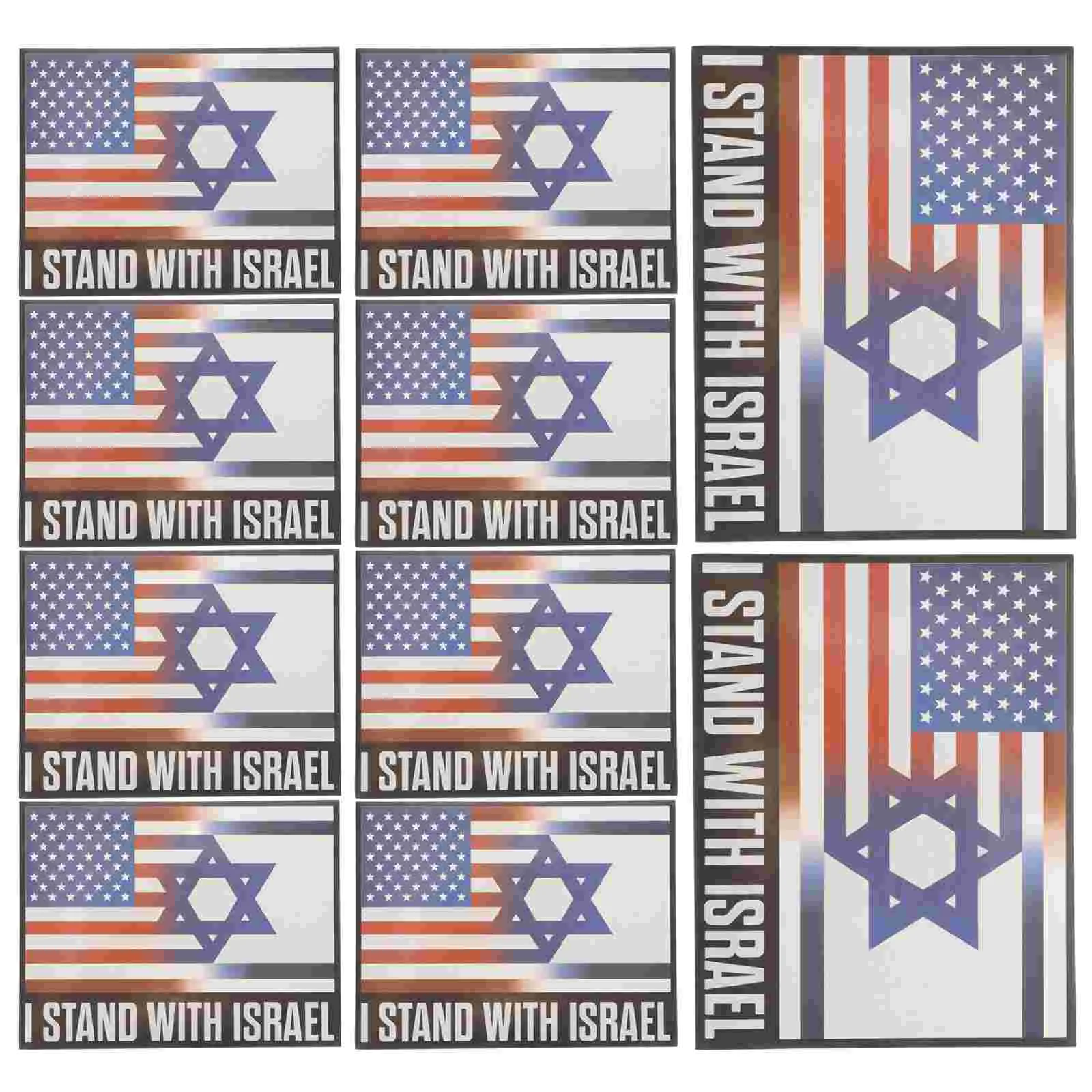 

10 Pcs Flag Stickers Outdoor Car Window Decals Bumper Decorate Removable for Women Paper Motorcycle