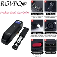 ระบบขนส่งทางอากาศแบบเร็ว แบตเตอรี่ลิเธียม 48V20AH พร้อมระบบล็อคความปลอดภัย รางนำทาง ระบบ BMS ในตัว สำหรับมอเตอร์ 350W500W750W1000W แบตเตอรี่ลิเธียม 18650 แบบ 5 ขา hailong 3