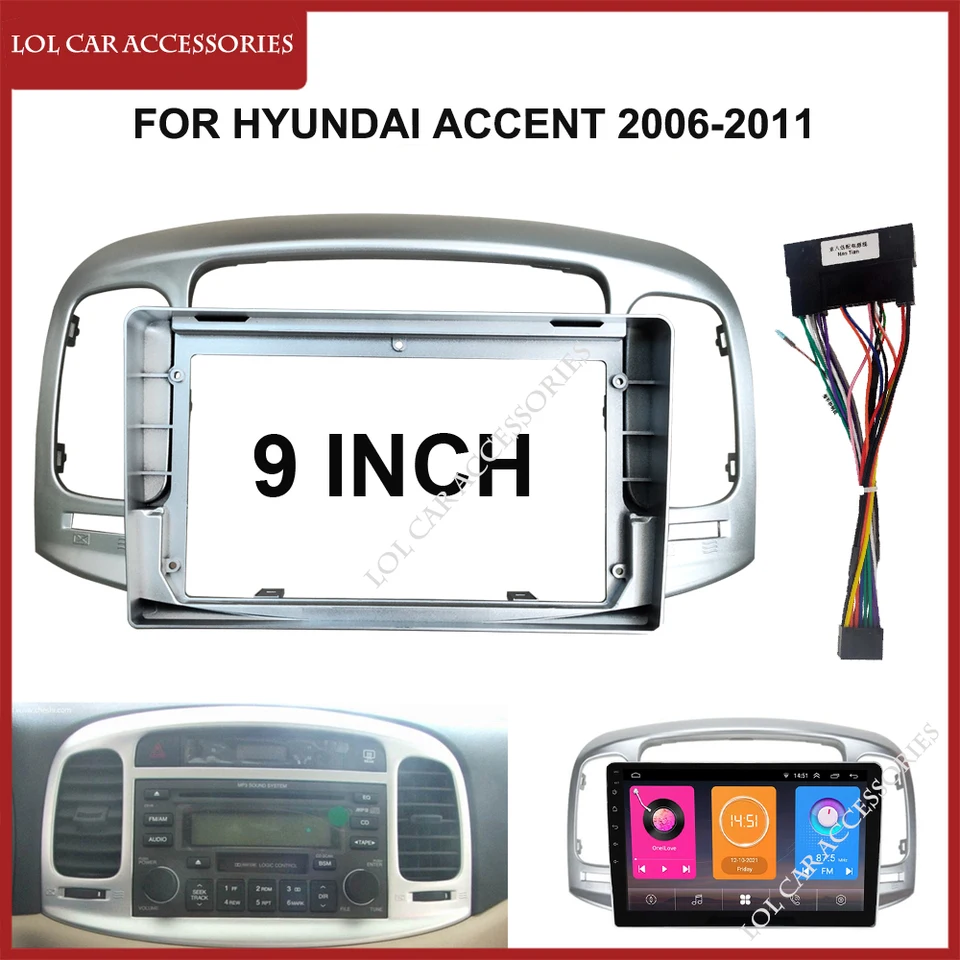 ダッシュマウントフレーム Hyundai Accent 2006+ 2 DIN 10.1 インチ カーラジオ DVD GPS MP5  ステレオパネルフェイシア ラジオフェイスプレート CD DVDアダプター ダッシュボード取り付け用トリムキット に適合する フォーカ ラジオフェイシア  フレーム オーディオ ... 車用ラジオフレーム Hyundai Accent 2006+ 2 DIN 10.1 インチ カーラジオ DVD GPS MP5 フェ
