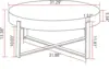 31.29" Modern Retro Splicing Round Coffee Table,Fir Wood Table Top with Black Cross Legs Base 3