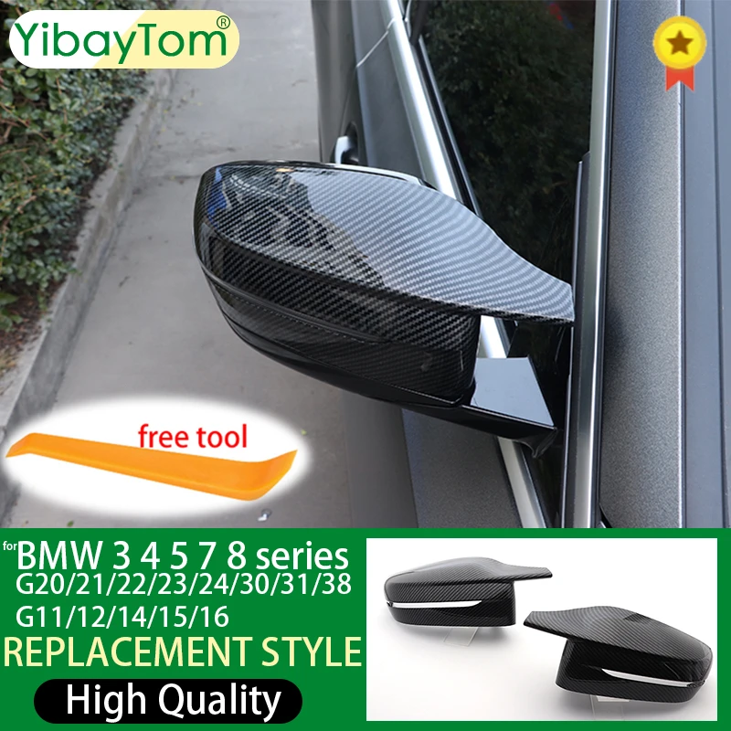 For Bmw 3 4 5 7 8 Series G20 G21 G28 G30 G38 G11 G12 G15 G16 Mirror Cover Rear View Cover Black Rear View Mirror Cover Replace