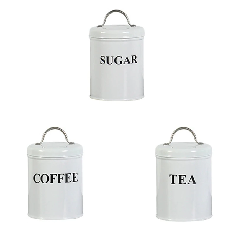 

Горячая Распродажа 3 шт. Оцинкованная железная канистра для приправ, контейнер для еды, банка, кухонная коробка для хранения, органайзер для кастрюль с крышками