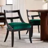 Modern Farmhouse Dining Chairs Set of 2 Mid Century Upholstered Dining Chair with Wooden Curved Back Kitchen Chairs for Dining 5