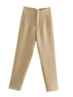 Willshela Women Fashion Straight Pants High Waist Front Zipper Trousers Vintage Full Length Female Chic Lady - Image 4