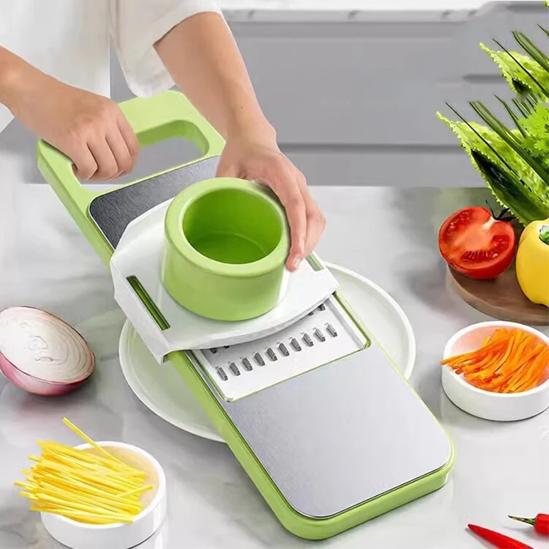 Multi-Functional Stainless Steel Wire Cutter Household Kitchen Vegetable Cutter Wire Cucumber Potato Grater Chopper