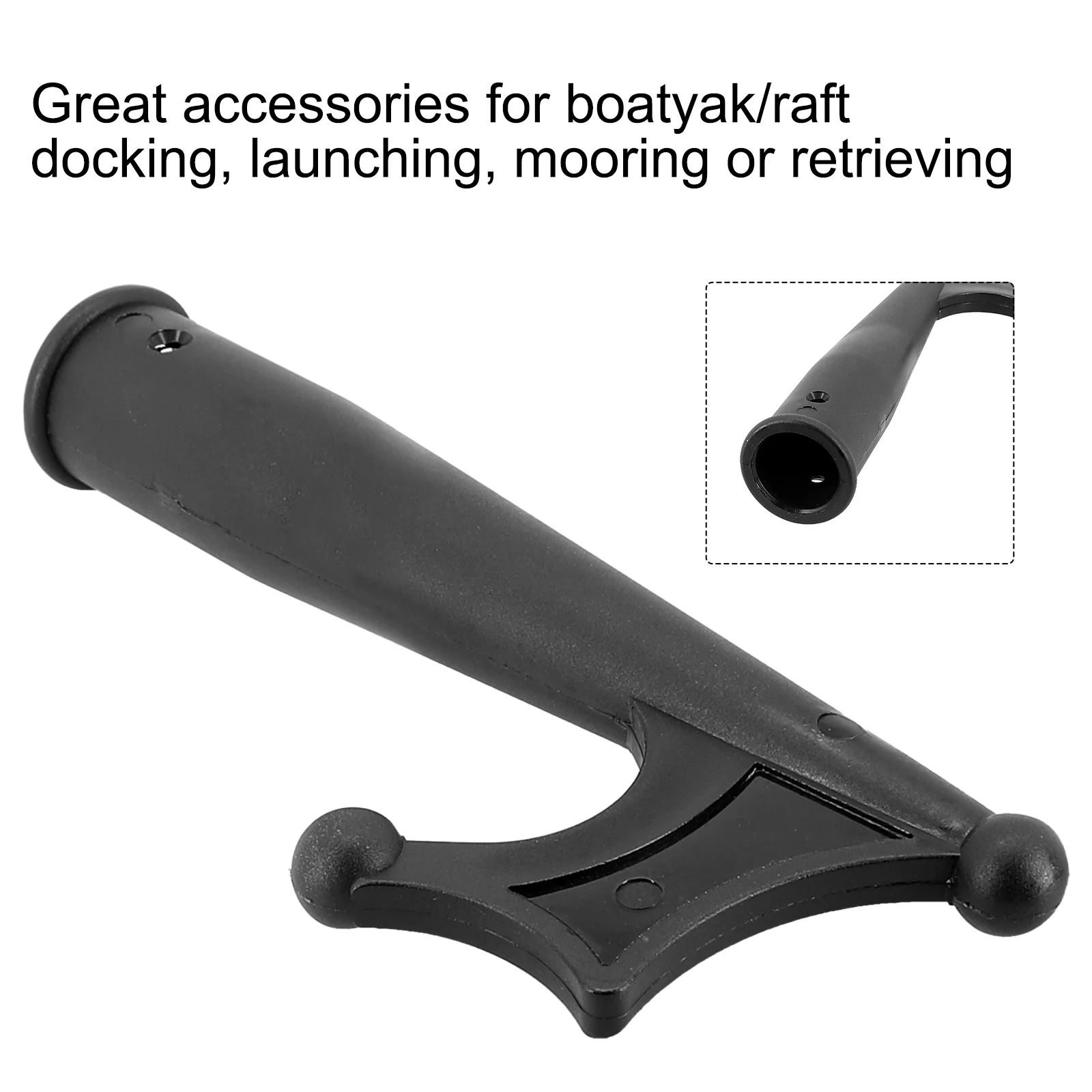 

Durable Docking Boat Hook Boat Hook Tip Docking Hook Double Ends Nylon 2.5cm Black Blunt Tip Corrosion Resistant