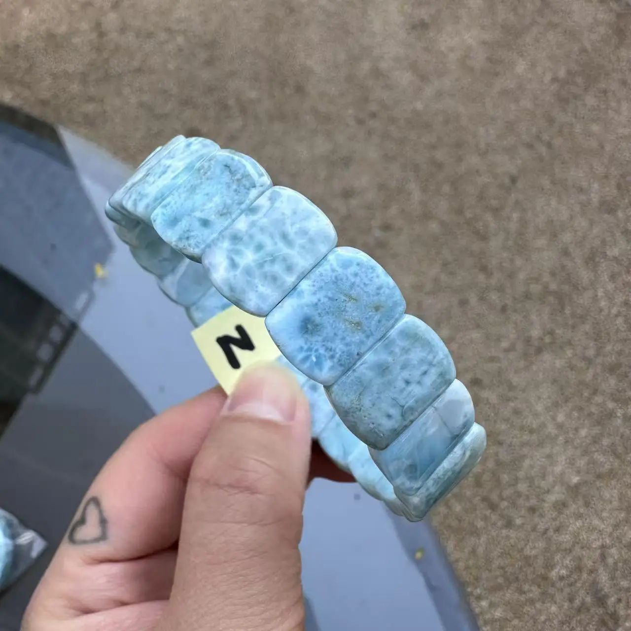2026 AAA Grade Natural Larimar/Copper Pectolite Bead 10x14mm Bracelet Dominicana Genuine Larimar Gemstone Bangle Woman Wholesale