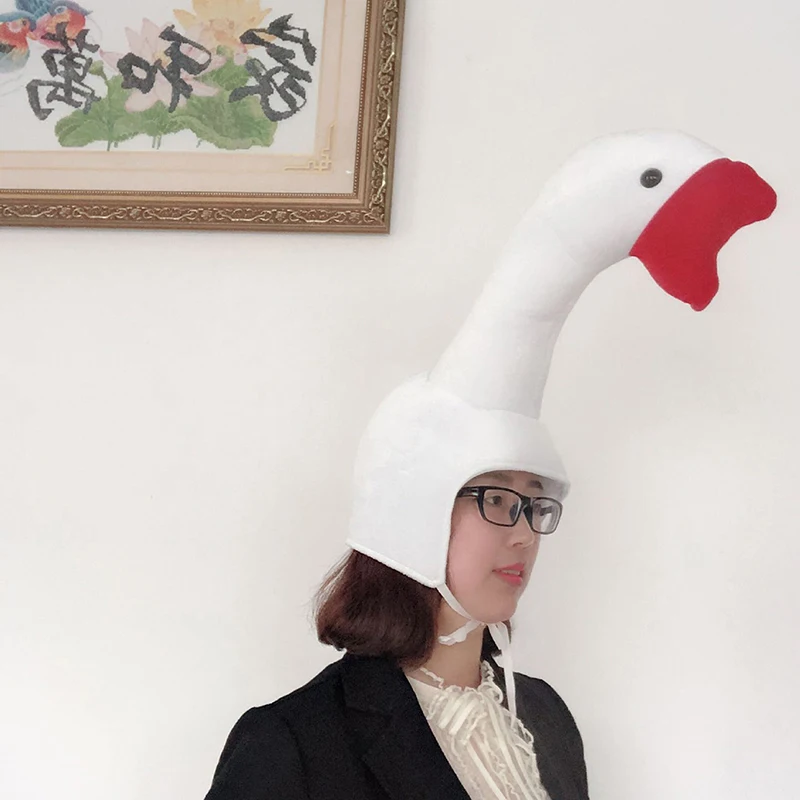 Cute Plush Funny Goose Shape Hat Adult Kids Halloween Party Cosplay Animal Hat party hat halloween witch hat