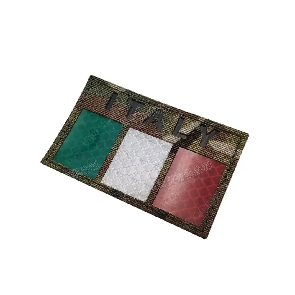 Description Picture 6 of itemItalian Patch Embroidered Flag Italia Reflective Armband Badge Garment Patch Embroidery Hook Loop Military Italy G.I.S