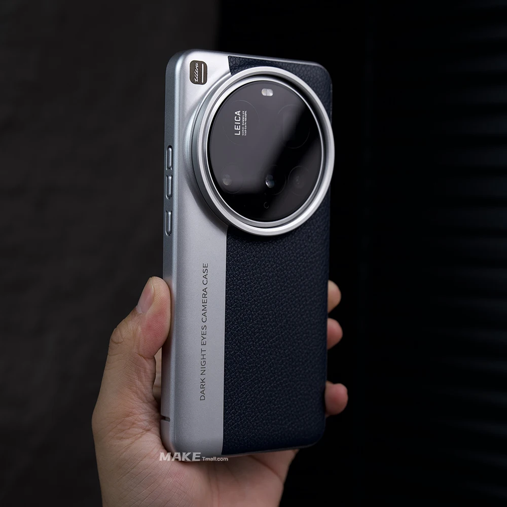 Premium Color Collision Leather Case with Metal Camera Lens Protection Cover
