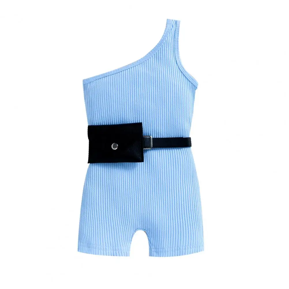 Toddler Kids Baby Girls 2PCS Summer Outfits Sleeveless Halter Clothes + Waist Bag Set 6M-4T Baby Suit Daily Wear Everyday Wear