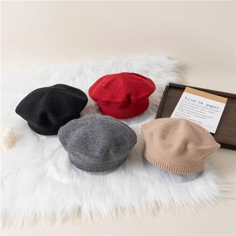 الشتاء الخريف طفل الفتيات الدافئة الصلبة قبعات منسوجة الأطفال قبعة صغيرة قبعة عادية لينة مريحة الاطفال بونيه ل 2-8 سنوات