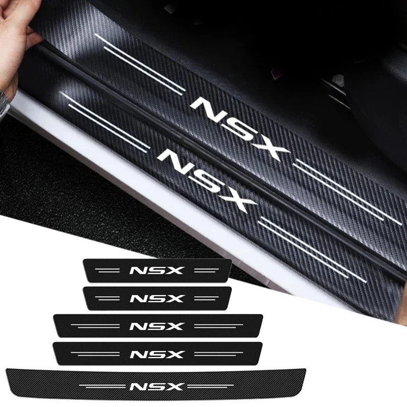 Защитные полоски для края порога автомобильной двери для логотипа Acura NSX 2021 2022 2023, наклейки Gurad на задний порог багажника из углеродного волокна