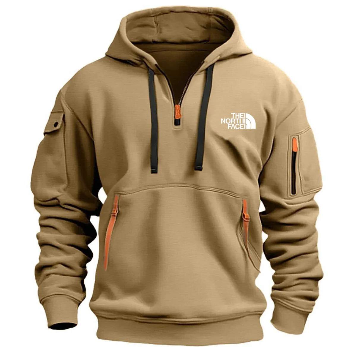 thumbnail image 1 of 2024 Drop Shoulder Hooded Sweatshirt Men Women Large Size Loose Pullover Fashion Sweatshirt Multi Pocket Zipper S-3XL, 1 of 5