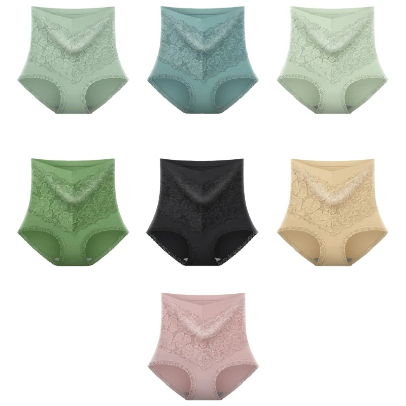 

Womens High Waist Cotton Underwear Floral Lace Panties with Full Back Coverage Wholesale