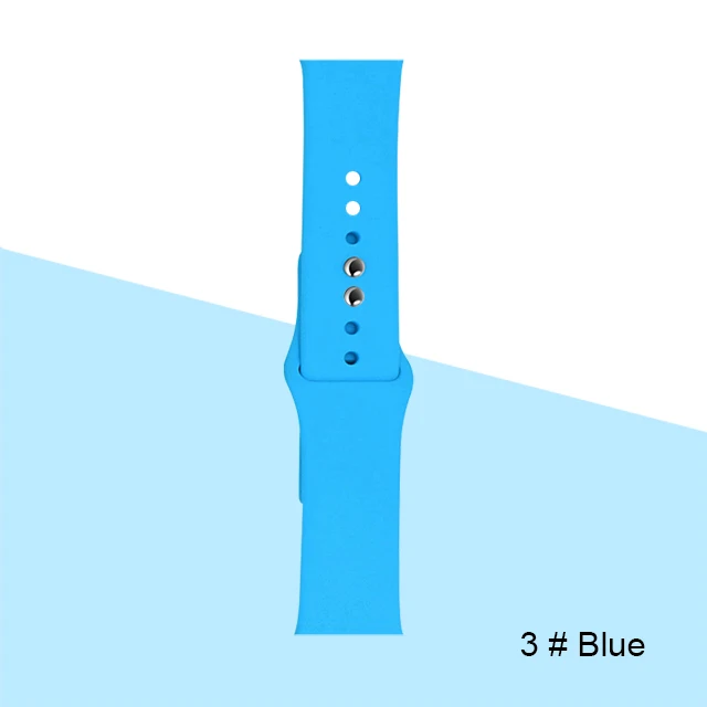 Silicone Strap For Apple Watch band 45mm 41mm 44mm 40mm 38mm 42mm Watchband Bracelet Correa For Iwatch Series 6 Se 5 4 3 7 Blue-3