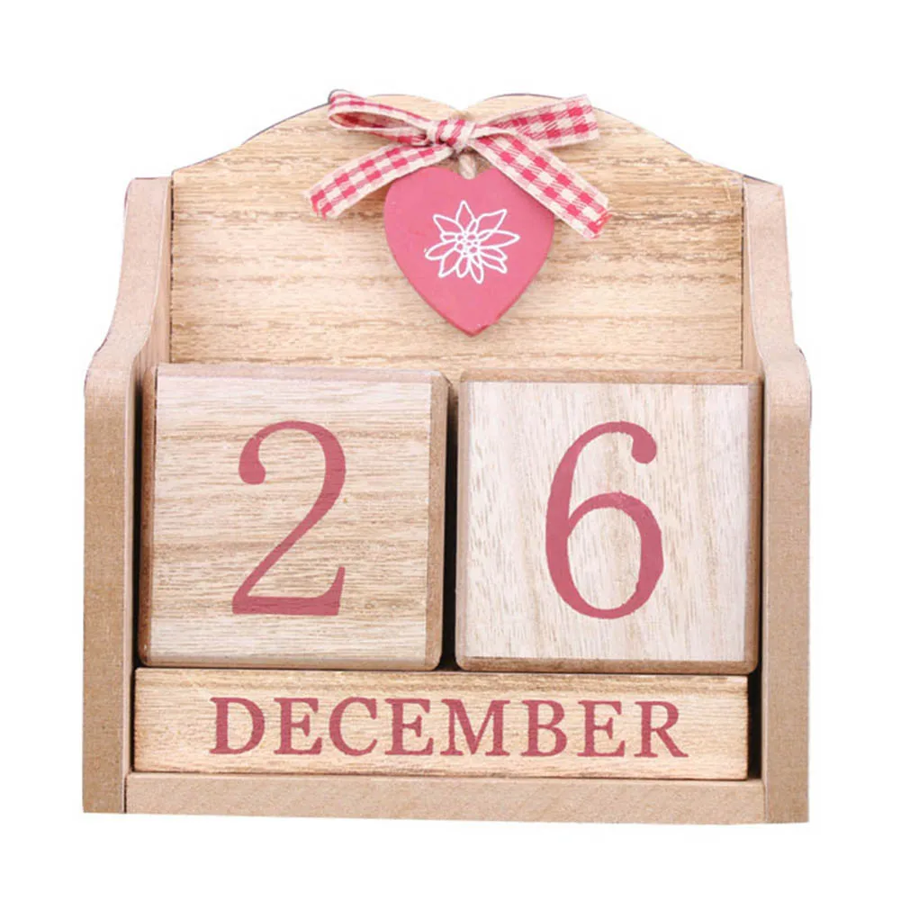 

Милый деревянный вечный календарь с бантом и сердцем, деревянный блочный Декор для дома и офиса, деревянный календарь, изысканный, красивый, для дома и офиса, гостиницы