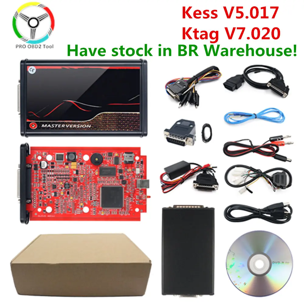 Online KESS V5.017 2.80 UE Vermelho KTAG V7.020 4 LED v2.25 K-TAG 7.020 Master KESS 5.017 Programador OBD2