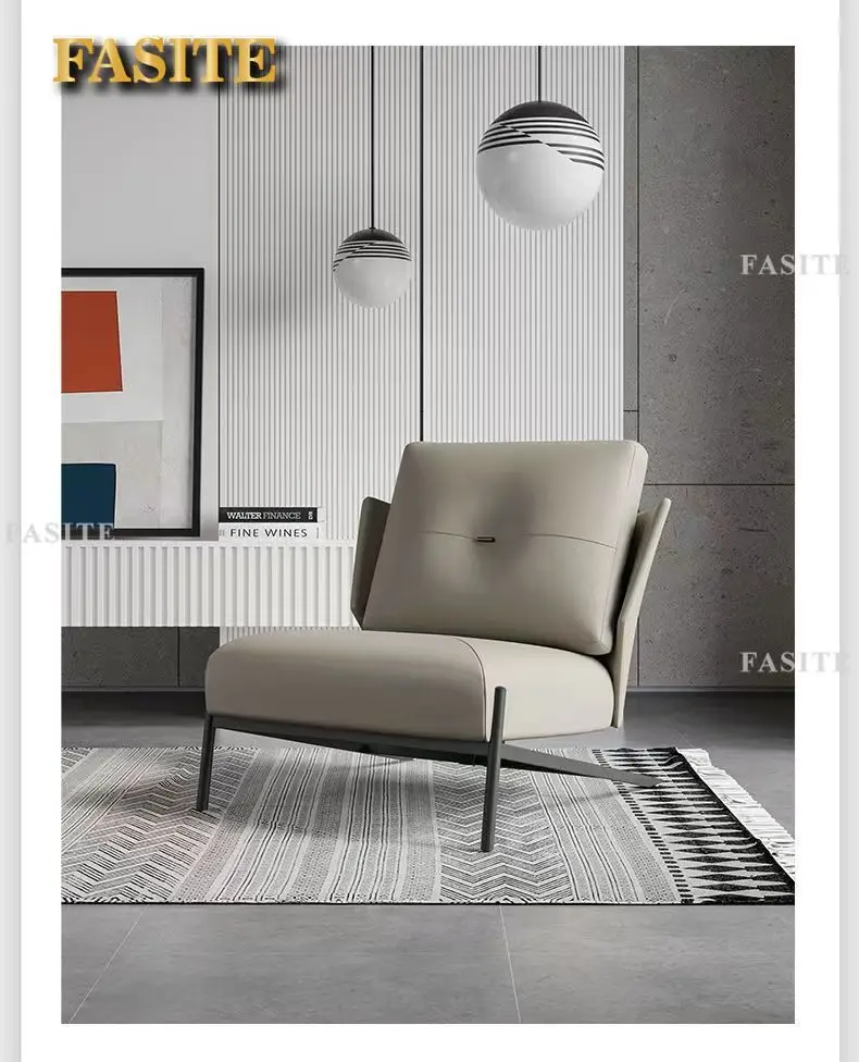 Description Picture 5 of itemMinimalist microfiber leather single person sofa chair, designer chair, homestay lazy chair