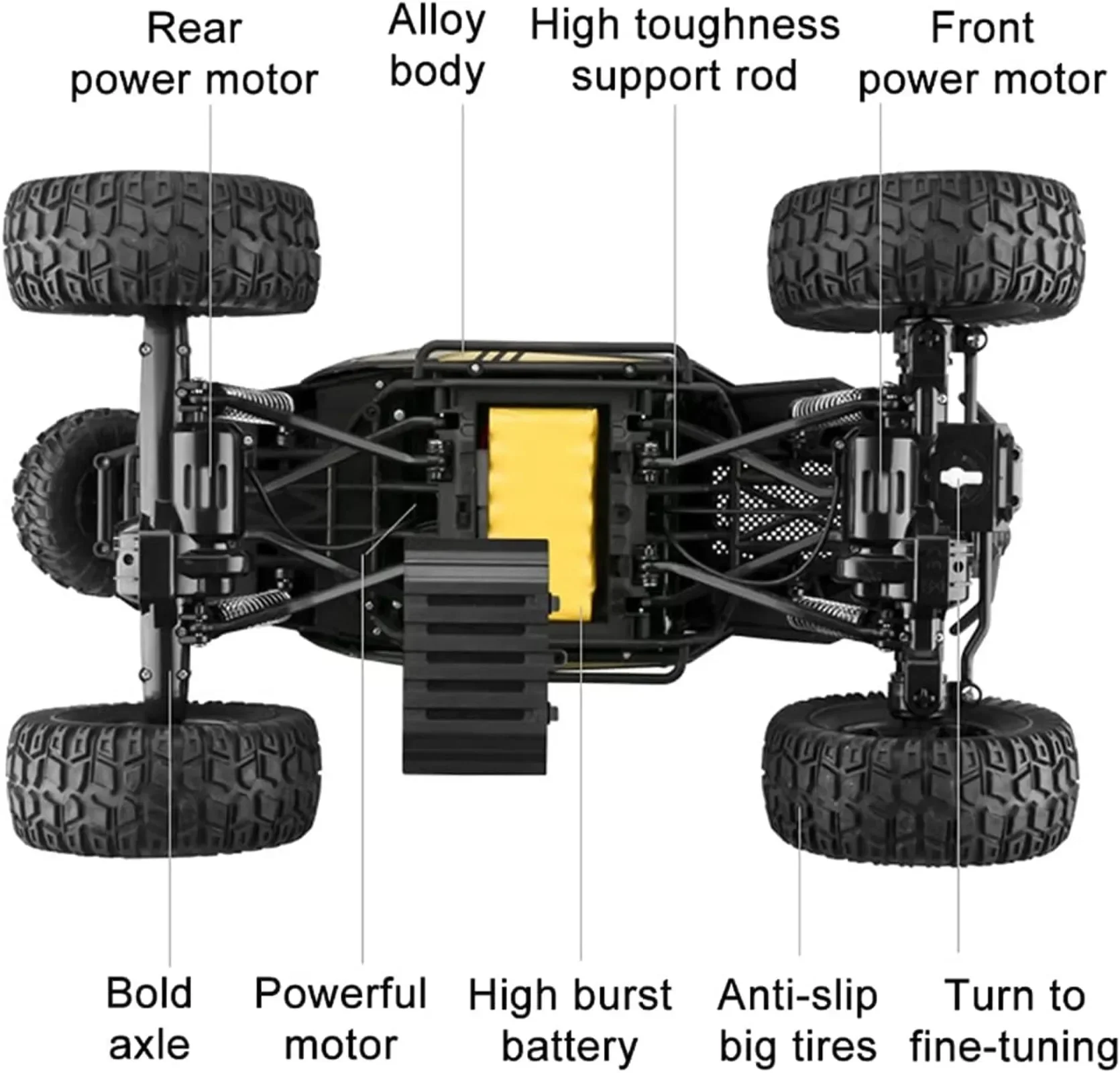 1:8 50cm 4WD Off-Road 4x4 RC Trucks RC Car 2.4G Radio Electric Climbing Vehicle All Terrain Monster Buggy Toys Gift for Children 5