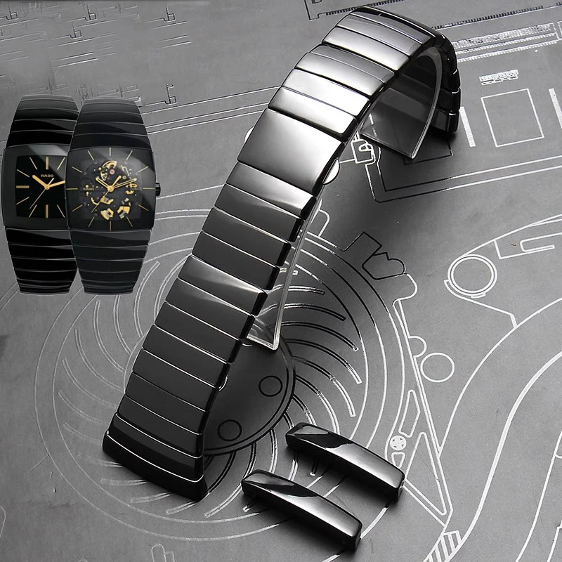 

high quality Watch accessories Ceramic strap for Rado Sintra series strap black ceramic bracelet for women men 17 mm 26 mm 29mm