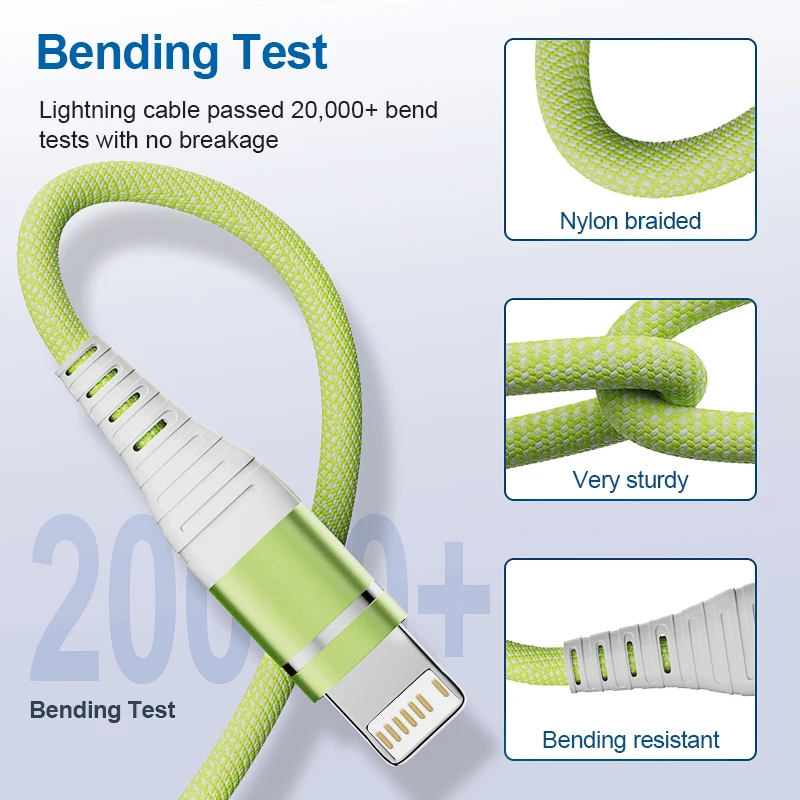 Premium MFI Certified Nylon Braided Lightning Fast Charging Cable